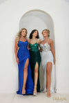 241P2119 Spaghetti Bodycon Sleeveless Sequin Tulle Long Prom Dress