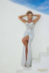 241P2119 Spaghetti Bodycon Sleeveless Sequin Tulle Long Prom Dress