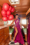 241P2137 Asymmetrical Bodycon Sleeveless Sequins Long Prom Dress