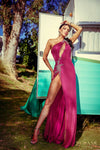 241P2137 Asymmetrical Bodycon Sleeveless Sequins Long Prom Dress