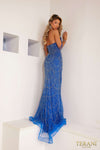 241P2151 Strapless Tulle Bodycon Royal Crystal Long Prom Dress