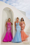 241P2171 Strapless Mermaid Tulle Long Prom Dress