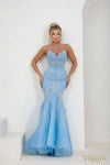241P2171 Strapless Mermaid Tulle Long Prom Dress