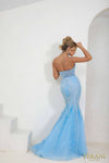 241P2171 Strapless Mermaid Tulle Long Prom Dress
