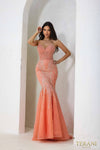 241P2171 Strapless Mermaid Tulle Long Prom Dress