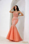 241P2171 Strapless Mermaid Tulle Long Prom Dress