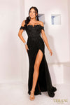 241P2238 Off-Shoulder Bodycon Black Long Prom Dress