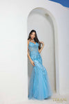 241P2294 Sleeveless Spaghetti Trumpet Long Prom Dress
