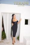 241C2330 Off-Shoulder Bodycon Crepe Column Evening Dress
