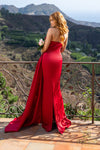 241P2008 Strapless Column Body Long Prom Dress