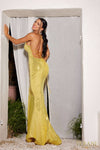 241P2135 Spaghetti Bodycon Sleeveless Sequins Long Prom Dress