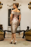 Taupe Rose Off-Shoulder Dress