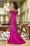 Mikado Front Slit Fushia Dress