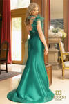 Stretch Mikado Emerald Trumpet Dress