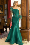 Asymmetric One Shoulder Emerald Dress