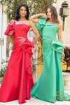 242E3117 Stretch Mikado One Shoulder Long Column Dress