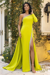 Asymmetric Front Slit Citirine Dress