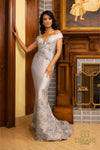 242E3137 Mikado Sweetheart Off-Shoulder Long Trumpet Dress