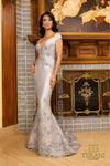 242E3137 Mikado Sweetheart Off-Shoulder Long Trumpet Dress
