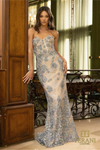 Sweetheart Strapless Denim Gold Dress