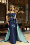 242E3148 Printed Jacquard Strapless Long Ballgown Dress