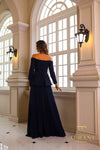 242E3185 Metallic Lace Off-Shoulder A-Line Dress
