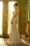 Blush Silver Strapless Slim Dress