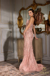242GL3248 Tulle Halter Neckline Strapless Long Dress