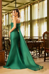 Asymmetric Emerald Trumpet Dress