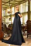 242M3314 Stretch Mikado One Shoulder Long Trumpet Dress