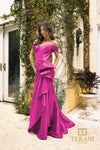 Plus Size 242M3335 Stretch Mikado Off-Shoulder Long Column Dress