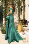 Stretch Mikado Emerald Column Dress