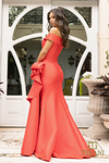 Off-Shoulder Red Column Dress