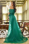 Stretch Mikado Emerald Slim Dress