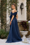 Stretch Mikado Navy Slim Dress