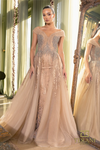 Off-Shoulder Sweetheart Taupe Ballgown