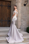 242M3356 Mikado Off-Shoulder Long Trumpet Dress