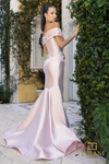Mikado Off-Shoulder Blush Dress