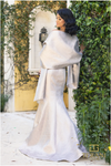 Taupe Jacquard Strapless Dress