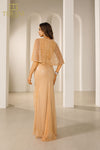 242M3375 Sequins Boat Neck Long Column Dress