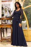 Navy Chiffon Sleeveless Dress