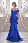 Plus Size 242M3335 Stretch Mikado Off-Shoulder Long Column Dress