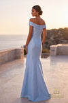 Off Shoulder 242M3335 Stretch Mikado Column Dress