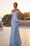 Off Shoulder 242M3335 Stretch Mikado Column Dress