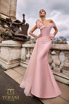 242M3342 Stretch Mikado Off-Shoulder Asymmetrical Slim Dress
