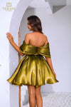 251C4045 Off The Shoulder Short A-line Cocktail Dress