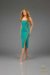 251C4165 Crepe Bodycon Side Slit Short Cocktail Dress