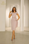 251C4171 Metallic Jacquard Bodycon Sleeveless Short Cocktail Dress
