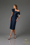 251C4175 Asymmetrical Sleeveless Mikado Bodycon Short Cocktail Dress