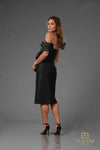 251C4175 Asymmetrical Sleeveless Mikado Bodycon Short Cocktail Dress